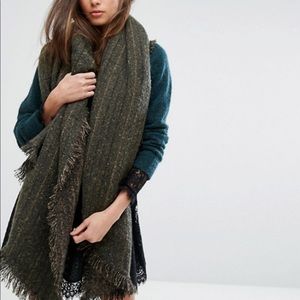 NWT! ASOS Seint Oversized Blanket Scarf in Khaki
